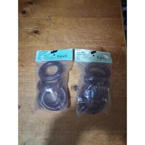 Kirsch Dark Wooden Curtain Drapery Rod Pole Rings Fits Up To 2"D Set Of 8